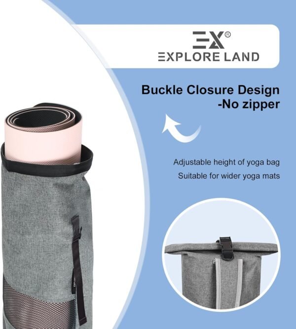 Explore Land Oxford Yoga Mat Storage Bag with Breathable Mesh Window and Large Pocket - Image 4