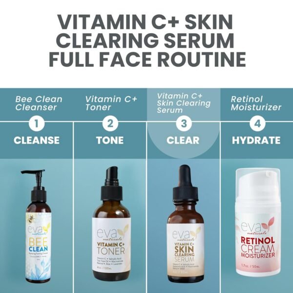 Vitamin C Serum for Face - Skin Clearing Serum with Salicylic Acid Retinol, Niacinamide and Hyaluronic Acid - Skin Brightening Acne Serum - Anti Aging Dark Spot Treatment(1 oz) - Image 9