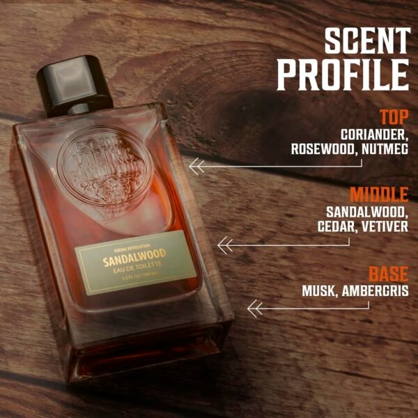 Viking Revolution Sandalwood Cologne for Men - Earthy Mens Cologne Spray Eau de Toilette - Woody Sandalwood Perfume for Men with Notes of Musk, Ambergris, Cedar and Vetiver - Gifts for Men 3.5 Fl Oz - Image 5