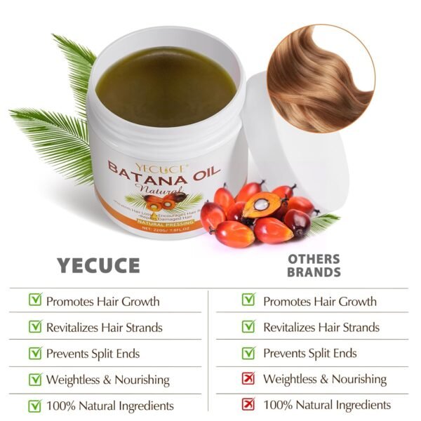 Batana Oil for Hair Growth, 100% Pure & Natural Batana Oil Sourced from Honduras, Batana Hair Oil for Anti Hair Loss,Enhances Thickness, Repair Split Ends for Men & Women 7.8 FL oz - Image 5