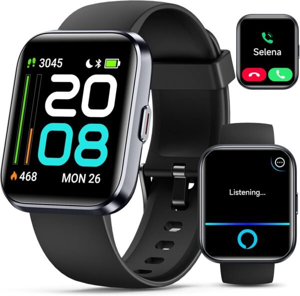 Smartwatch for Women/Men, Compatible with Android & iPhone, 1.8'' Fitness Tracker Watch with Alexa, Call & Notification Alerts, Heart Rate & Sleep Monitor, 120 Sports Modes, Waterproof Smart Watch - Image 2