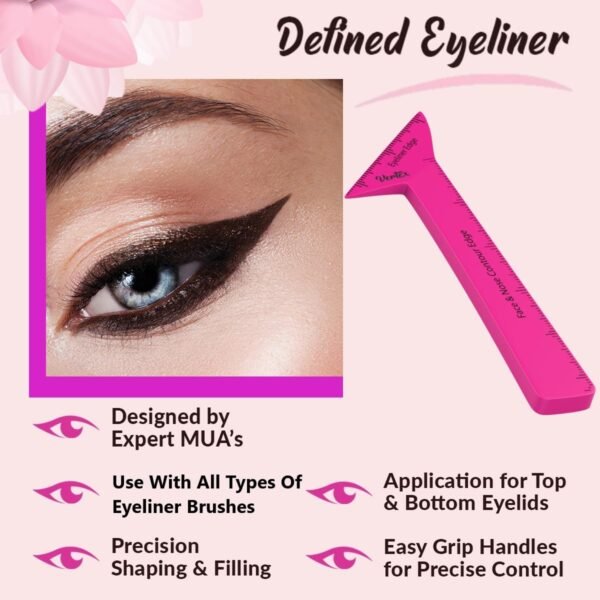 Eyeliner Stencils Pencil Liquid Waterproof Tool For Liner Makeup Brush Pen Stamp Thin Sharpener Cat Eyes Small Angled Wing Tip | Real Beginners Techniques Eye Shadow Lines Gel Eyebrow Pomade Black - Image 5