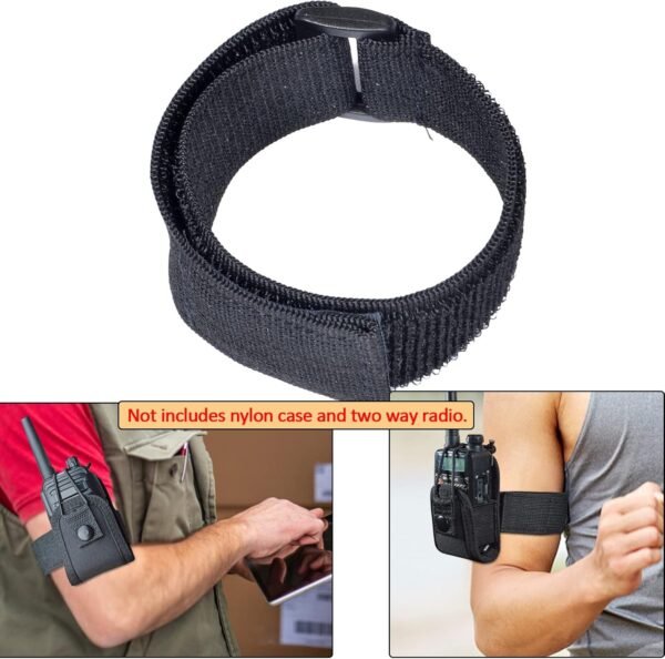 HYS Adjustable Elastic Armband Strap Bundle for Universal Silicone, Leather, Nylon Holster Case with Armband Slots (Black, 1) - Image 5