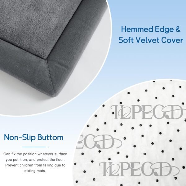 Baby Play Mat 1.2" Thick Memory Foam Nursery Rug Area Rug, 4’11” X 3’28” Yoga Mat Playmat Crawling Mat for Baby,Toddlers, Infants, Kids,Floor Mat Tatami Mat for Living Room with Non-Slip(Grey) - Image 4
