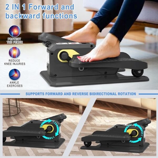 Under Desk Elliptical Elliptical Leg Exercisers for Seniors Quiet Portable Elliptical Machine Exerciser with Remote Control and 12 Adjustable speeds Pedal Exerciser - Image 3