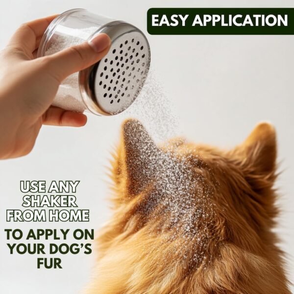 Talc-Free Dog Anti Itch Dry Shampoo Powder for Smelly Dogs, Pet Deodorizer for Skin, Ear & Paw - White Clay & Aloe Vera - 3.5 Oz - Image 4