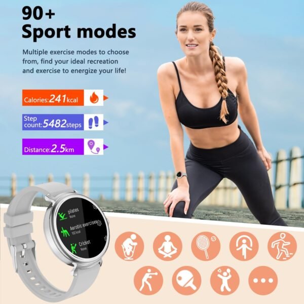 Smart Watch for Women with Answer/Make Call,1.27" HD Waterproof with DIY Faces,Fitness Tracker Smart Watch with Heart Rate,SpO2,Sleep Monitoring Compatible with iOS/Android - Image 5