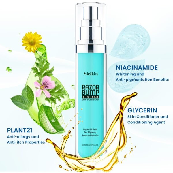 Shave Razor Bump Ingrown Hair Aftershave: Treatment Lotion for Sensitive Zone - Men & Women Skin Care Upgraded Formula 1.7 Fl Oz - Image 7