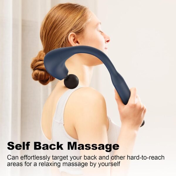 Massage Gun Deep Tissue with Extended Handle Revolutionary U-Shaped Back Massager,Body Massager for Neck,Shoulder,Leg(Dark Blue) - Image 4