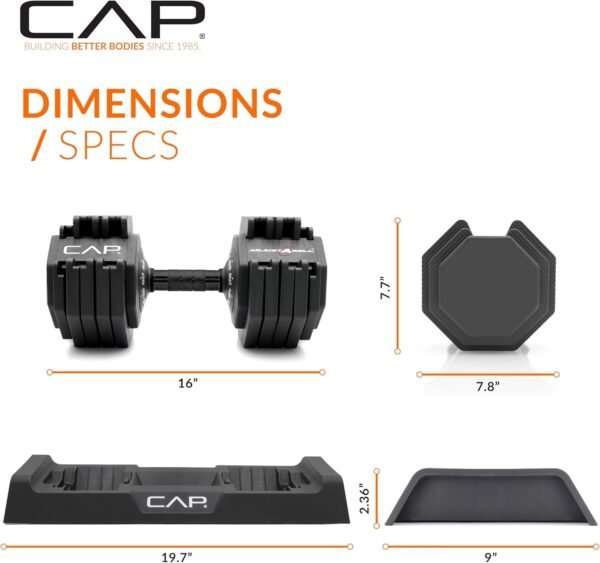 CAP Barbell ADJUSTABELL Adjustable 55 lb Hex Dumbbell Weights - Pairs | Multiple Handle Options - Image 5