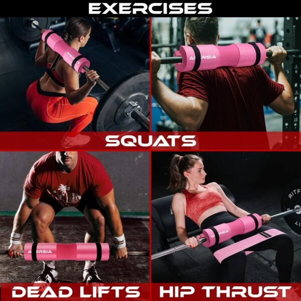 11Pcs Gym Squat Pad Set: Barbell Pad Cushion for Hip Thrust, Ankle Strap for Cable Machine, Weight Lifting Straps, Resistance Bands, Barbell Clip Auto Versatile Workout Kit for Women and Men - Image 5