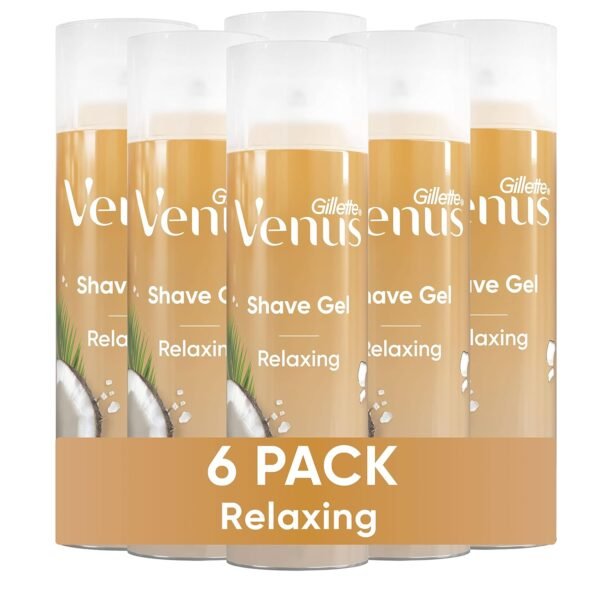 Gillette Venus Relaxing Coconut Shave Gel, Women’s, Shaving Cream, 7 oz Pack of 6 (42 oz total) - Image 2
