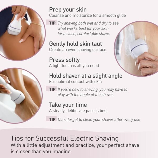 Panasonic Electric Shaver for Women, Cordless 4-Blade Shaver, Bikini Attachment, Pop-Up Trimmer, Wet Dry Operation - ES-AWL8AV (Purple) - Image 9