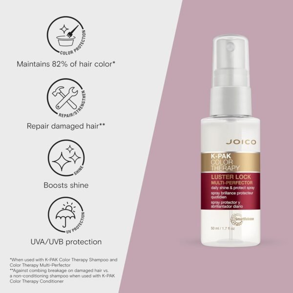 Joico K-PAK Color Therapy Luster Lock Multi-Perfector Daily Shine & Protect Spray | For Color-Treated Hair | Instantly Detangle | Control Frizz | Boost Shine | With African Maketti & Argan Oil - Image 4