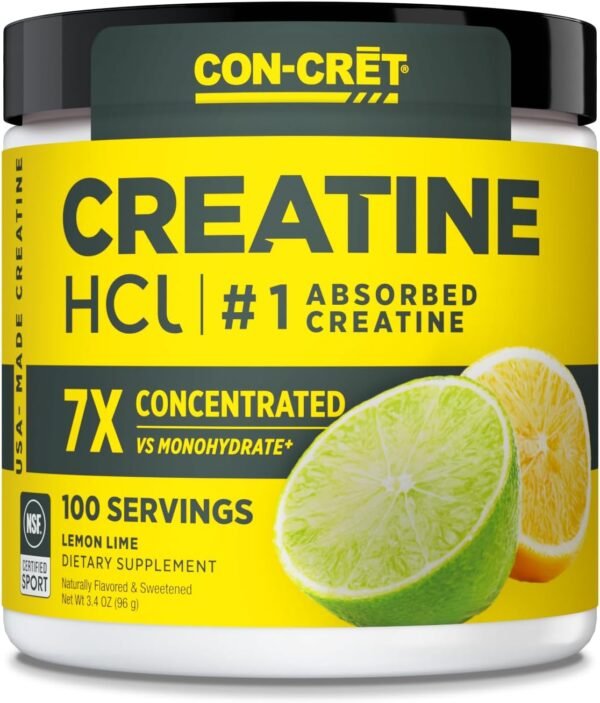 Creatine HCl Powder | Muscle, Cognitive, Cellular Energy Support | No Bloating or Cramps | USA Made & NSF Certified | Lemon Lime (100 Serving) - Image 2