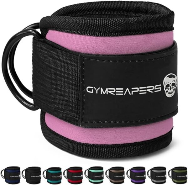 Gymreapers Ankle Straps (Pair) For Cable Machine Kickbacks, Glute Workouts, Lower Body Exercises - Adjustable Leg Straps with Neoprene Padding - Image 2