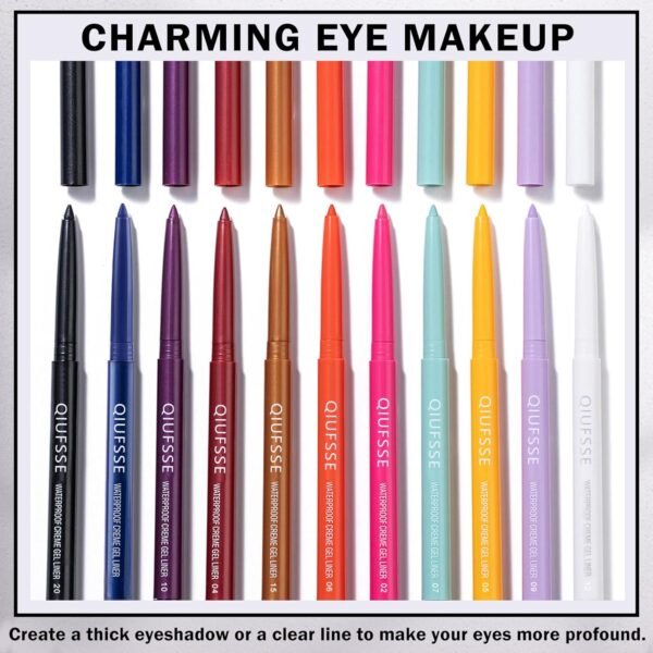 3PCS Blue Eyeliner Pencil Waterproof Eyeliner Pen Retractable Colorful Eyeliner Easy to Use Eyeliner Pen for Women,Pro Delineador De Ojos A Prueba de Agua（Dark Blue Shine） - Image 8
