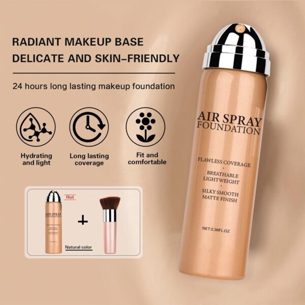 Magic Minerals Airbrush Foundation Makeup Spray Silky Lightweight Spray Foundation Makeup Air Brush Flawless Setting Spray Makeup for Mature Skin (Natural/Warm Porcelain) - Image 5