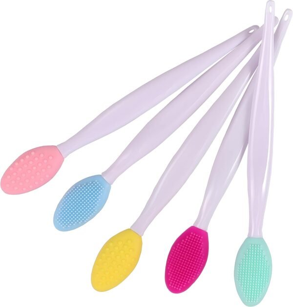 10pcs Silicone Lip Brush Exfoliating Nose Clean Blackhead Removal Brushes with Replacement Head Wash Face Cleansing Brush Tools - Image 5