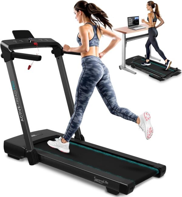 SereneLife Walking Pad Treadmill with Remote Control, 0.6 – 8.7 MPH Smart Speed Control, Walking Mat, Under Desk Treadmill for Home Office, Shock Absorption, App Support, 265lbs Limit - Image 2