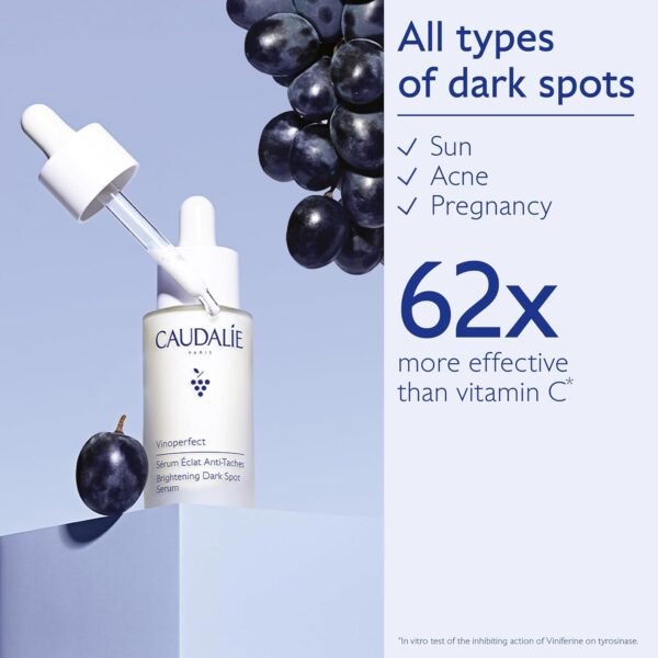 Caudalie Vinoperfect Brightening Dark Spot Serum Vitamin C Alternative - 62x More Effective than Vitamin C with Viniferine for a Visibly Brighter Even Complexion - Image 4