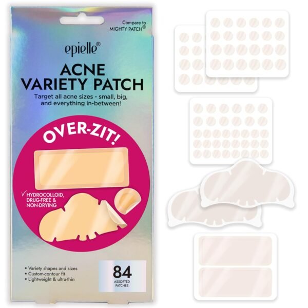 Epielle Over-Zit Acne Variety Patches | 84 Hydrocolloid Acne Pimple Patch for Covering Zits and Blemishes for Full Face (84 Counts) - Image 3