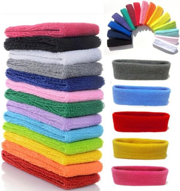 Yeshan 12 Packs Wicking Stretchy Athletic Sweatband/Sport Headbands/Head wrap/Yoga Headband/Head Scarf/Best Looking Hairband for Sports or Fashion,Towel Material - Image 2