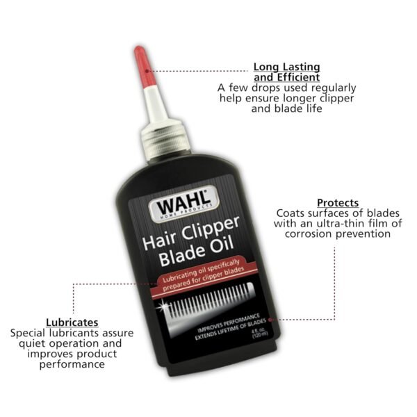 Wahl Premium Hair Clipper Blade Lubricating Oil for Clippers, Trimmers, & Blade Corrosion for Rust Prevention – 4 Fluid Ounces – Model 3310-300A - Image 3