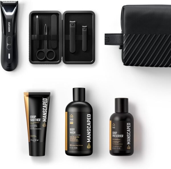 MANSCAPED® The Premier Package 5.0 Ultra, with The Lawn Mower® 5.0 Ultra Men's Groin & Body Hair Trimmer, Shears 3.0, Crop Preserver® Ball Deodorant, Refined® Body Wash, Crop Soother™, Shed 2.0 - Image 2