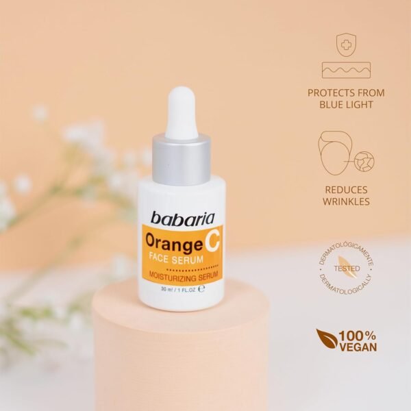 Babaria Vitamin C Face Serum - Helps Improve Elasticity and Flexibility - Reduces Appearance of Dark Spots - Protects Against Airborne Pollutants - Provides Glowing and Anti-Aging Effect - 1 oz - Image 3