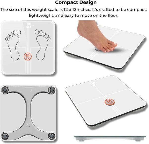 MOBI Connect Smart BMI Wi-Fi Total Body Composition Scale with App Analysis, Wireless Weight Scale, Easy Body Fat Measurement and Provide Quick Analysis for Your Health, Workout Progress, and Diet - Image 6