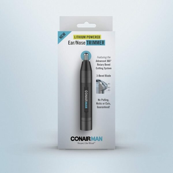 ConairMan Nose Hair Trimmer for Men, For Nose, Ear, and Eyebrows, Patent 360 Bevel Blade for No Pull, No Snag Trimming Experience, Cordless Lithium-Powered Trimmer with Drawstring Bag - Image 6