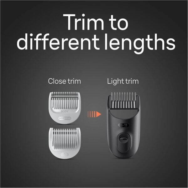 Braun Body Groomer 5 for Men, BG5340, Manscaping Tool, SkinShield Technology, Sensitive Comb, Lifetime Sharp Metal Blade, Body Groomer for Men, Gray/White - Image 10