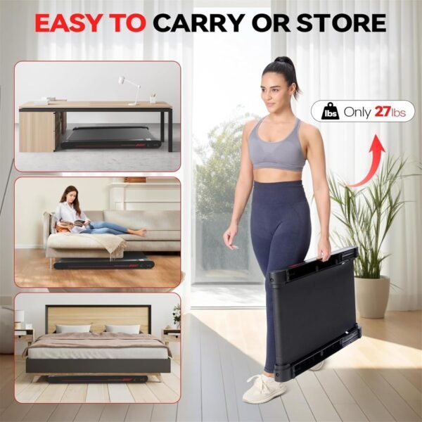 Sperax Walking Vibration Pad with APP, 3 in 1 Under Desk Treadmill, 2.5HP Low Noise Walking Treadmill Pad with Remote Control,Portable Treadmill for Home Office - Image 7