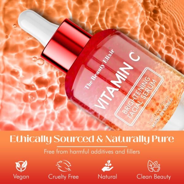 Beauty Elixir Vitamin C Serum For Face - Anti-Aging & Dark Spot Treatment - Clean, Cruelty-Free Korean Skin Care for All Skin Types - Dermatologist Tested - 1.69 oz - Image 7