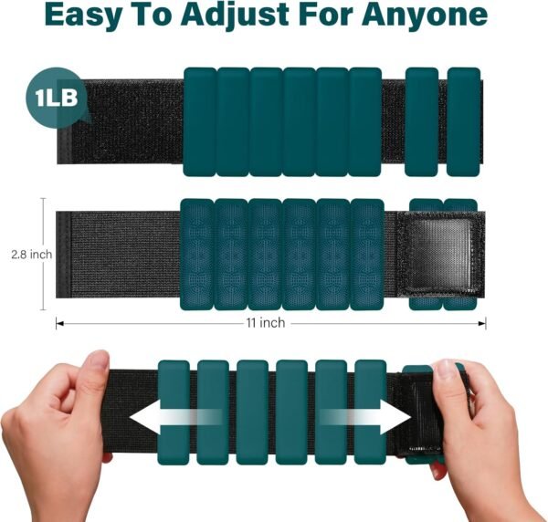 Wrist weights,ankle weights for women,Adjustable Wrist weights set of 2,1Lbs,Wearable Arm & Leg Weights for Pilates, Walking,Yoga,Dance，Barre，runing，Swimming - Image 7