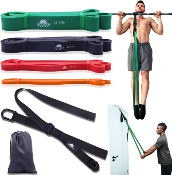 Pull Up Assistance Bands System,2-in-1 Door Anchor Adjustable Strap,Assisted Pull Up Resistance Bands,Home Powerlifting Workout - Image 2