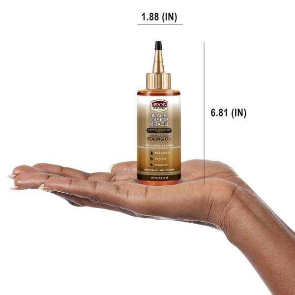African Pride Black Castor Miracle Hair & Scalp Sealing Oil - Locks in Moisture & Soothes, Contains Black Castor/Tea Tree/Soybean Oil, 6 oz - Image 5