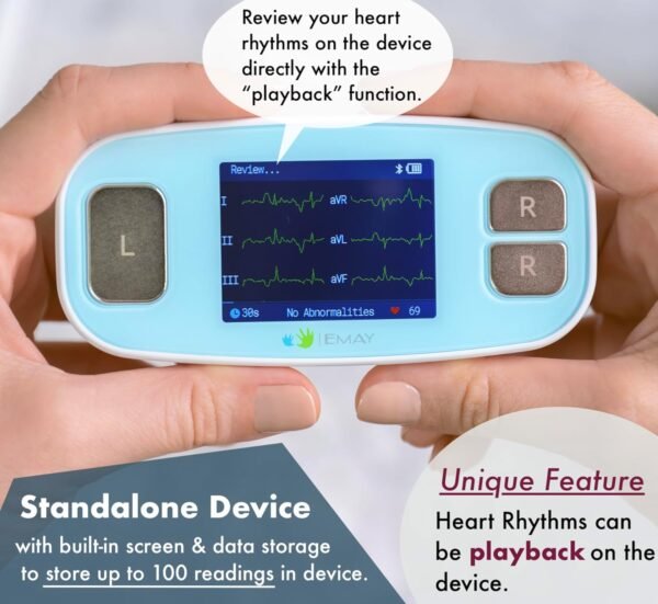 EMAY 6L Portable ECG Monitor | Record ECG and Heart Rate in 6 Channels | Compatible with Smartphone and PC | No Subscription Required - Image 5