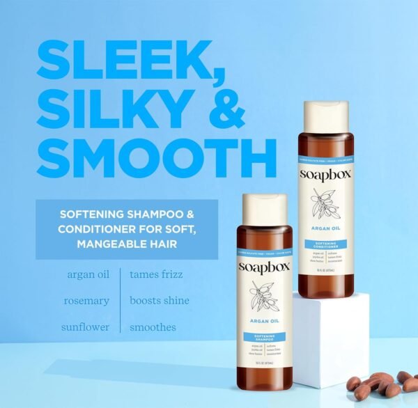 Soapbox Argan Oil with Shea Butter Conditioner, Volumizing, Vegan, Color Safe, Sulfate & Silicone Free Hair Conditioner, 16oz, Pack of 3 - Image 4