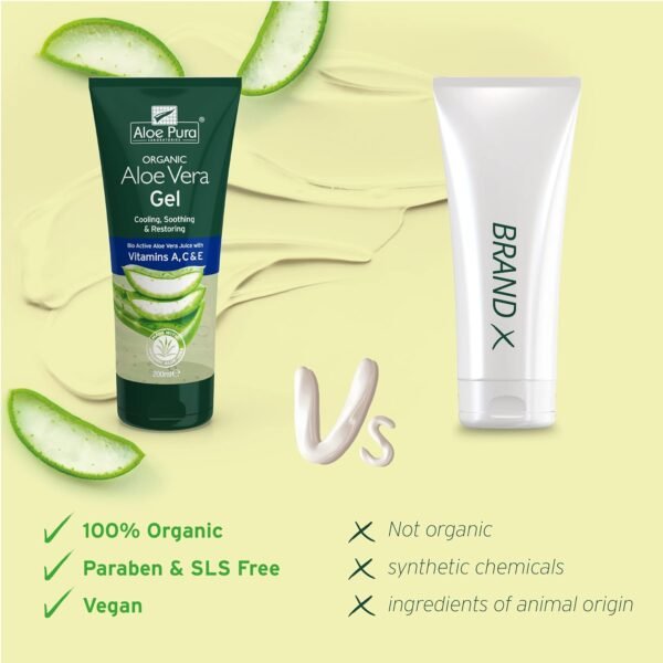 Organic Aloe Vera Gel & Vitamin A C & E 6.8 fl oz - Image 6