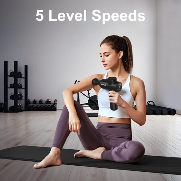 Mebak 7 Massage Gun, Massage Gun Deep Tissue for Pain Relief, Muscle Massager for Home, Office & Gym, 5 Speed Levels - Image 4