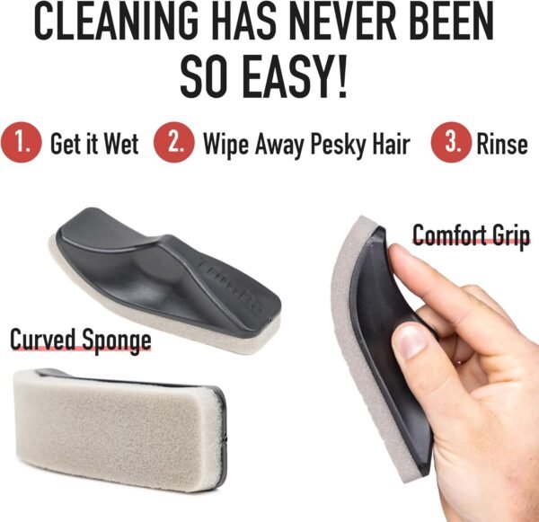 Beard Hair Catcher Sponge for Sink, Beard Bar for Cleaning Bathroom Sink, Egonomic Curved Beard Hair Remover, Clean Men's Hair Trimmings After Shave - Image 6