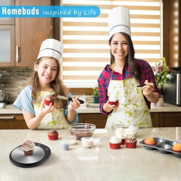 Homebuds 22lb Digital Food Scale Grams and Ounces in 1g, High Precision Assured by Kitchen Scale Professional Factory Since 2001, Gram Scale for Cooking and Baking, LED, 3*AAA Included, Black - Image 8