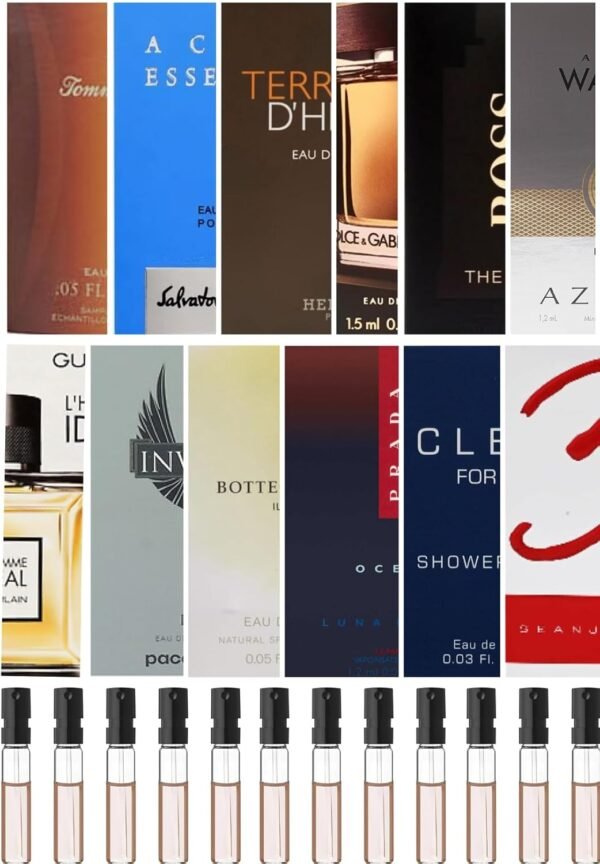 Cologne High End Designer Fragrance Sampler Set for Men - A Pack of 12 Sample Vials - Image 2