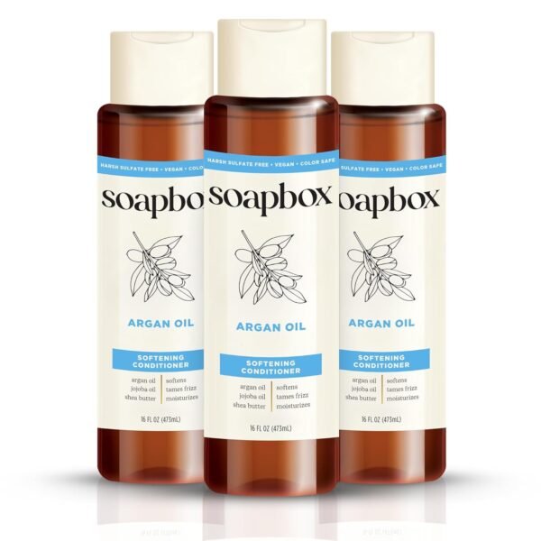 Soapbox Argan Oil with Shea Butter Conditioner, Volumizing, Vegan, Color Safe, Sulfate & Silicone Free Hair Conditioner, 16oz, Pack of 3 - Image 2