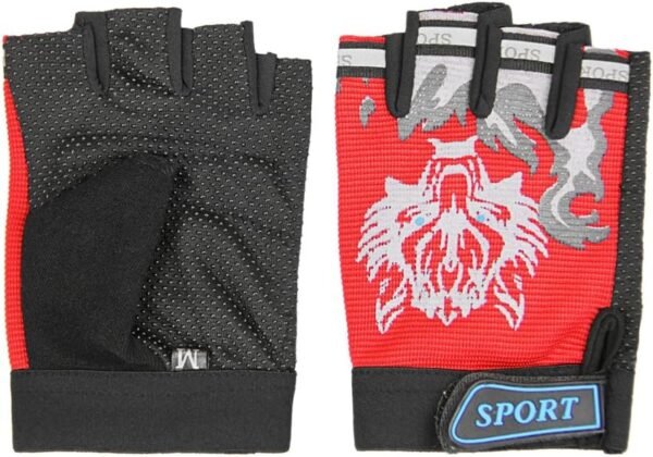 Kids Fingerless Cycling Gloves Mittens Breathable Non-Slip Shock-Absorbing Kids Riding Bike Gloves Girls Boys Fishing Bicycle Roller Skating Hunting Climbing Half Finger Outdoor Sports Gloves - Image 3