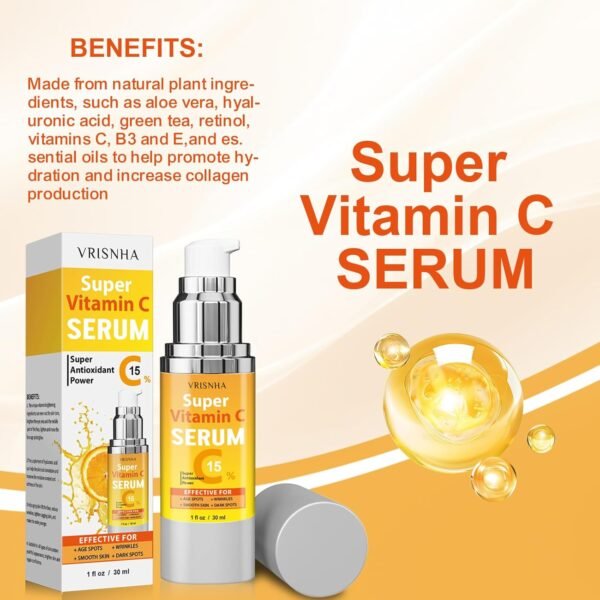 Super Vitamin C Serum for Women Over 50 - Advanced Anti-Aging Formula - Peptides, Niacinamide, Collagen, Hyaluronic Acid - Face Lift Serum for Mature Skin Wrinkles - Image 6