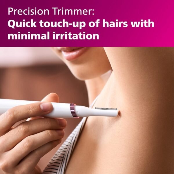 Philips Beauty Women's Bikini Trimmer and Precision Trimmer Special Edition Bundle, BRT387/90,Pink and White - Image 9