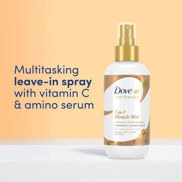 Dove 7-in-1 Miracle Mist for Women - Anti Frizz Detangler, Shine Enhancer, Vitamin C Repair Treatment for Damaged Hair, Leave In Conditioner, 7.5 Fl Oz (Pack of 2) - Image 5